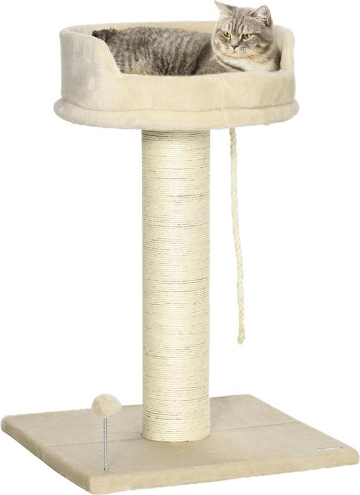 PawHut Posto per grattarsi con palla da gioco e zona per sdraiarsi (83 cm, Beige)