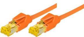 Actual product image Tecline Patch cable S/FTP, PiMF, Cat 6a, orange, 1.5 m For 10 Gigabit/s, halogen-free, with Draka cable and (S/FTP, CAT6a, 1.50 m)