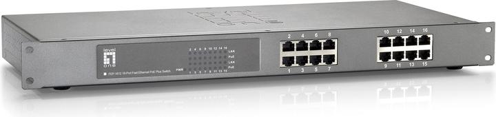 Produktbild LevelOne FEP-1612W120 16-Port Fast Ethernet PoE Switch 802.3at PoE+ 120W (16 Ports)