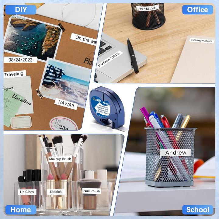 Produktbild Markfield 25er-Pack Schriftbänder für Dymo LetraTag (1.20 cm, Weiss)