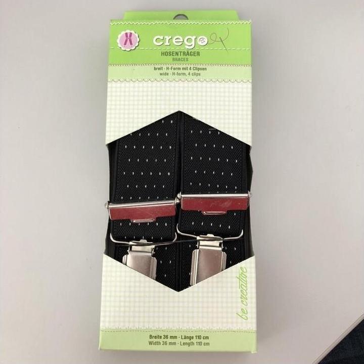 Produktbild Crego Hosenträger Schwarz/Weiss gepunktet