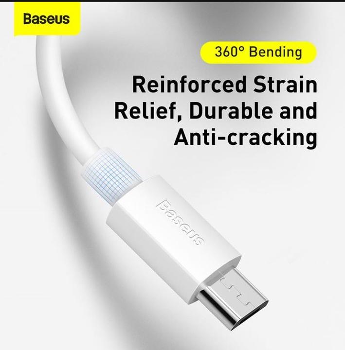 Image du produit Baseus Simple Wisdom Data Cable Kit USB to Micro 2.1A (2PCS/Set) 1.5m White (1.50 m)