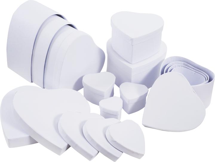 Produktbild VBS XXL Pappschachteln "Herz", Weiss, 12er-Set (Geschenkbox, 12 x)