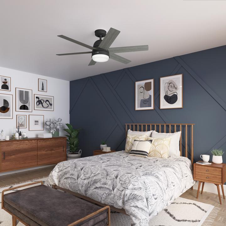 Actual product image Hunter Fans DC Deckenventilator Arete Schwarz mit Licht & Fernbedienung (42.70 dB)