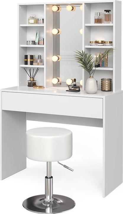 Actual product image Vicco Alexa with stool and lighting (93 x 40 x 147 cm)