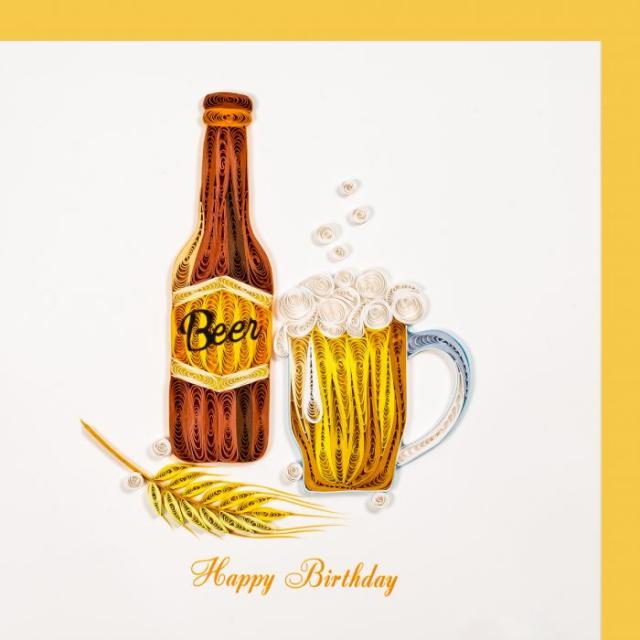 Immagine prodotto Hervorragend Biglietto di compleanno Buon compleanno - Birra - Biglietto Quilling (1 pz.)