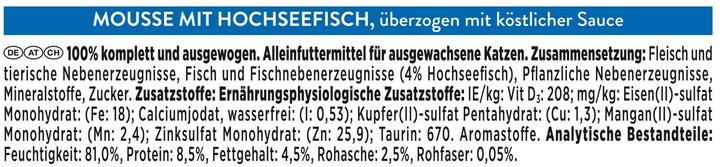 Nährwerte und Zutaten Gourmet Revelations Mousse Hochseefisch mit Sauce (Adult, 1 Stk., 228 g)