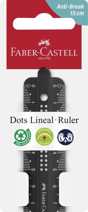 Faber-Castell Lineal Dots 15,0 cm, schwarz (150 mm)