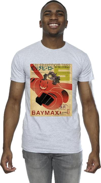 Immagine prodotto Disney Big Hero 6 Baymax Flying Baymax Newspaper Maglietta Uomo (S)