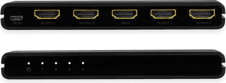 Actual product image LogiLink HD0037 HDMI Splitter 1x4-Port, 4K/60 Hz, HDCP, HDR, CEC, downscaler