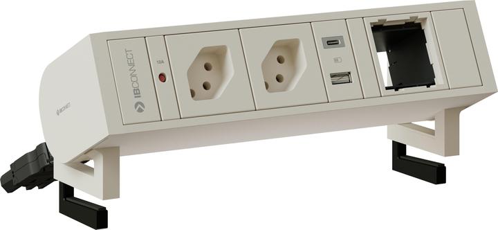 IB Connect SUPRA Steckdoseneinheit weiss 2x Typ 13 1x USB-A/C 1x Leermodul (4 x, USB-A, USB-C, Typ 13, 0.30 m)