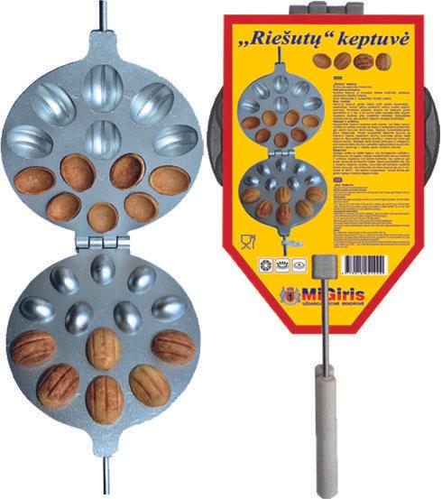 Produktbild Migiris Oreschki Waffeleisen Nussbäcker, Hexennussform Oreschniza, gefüllte Plätzchenform (18 cm, Bratpfanne)