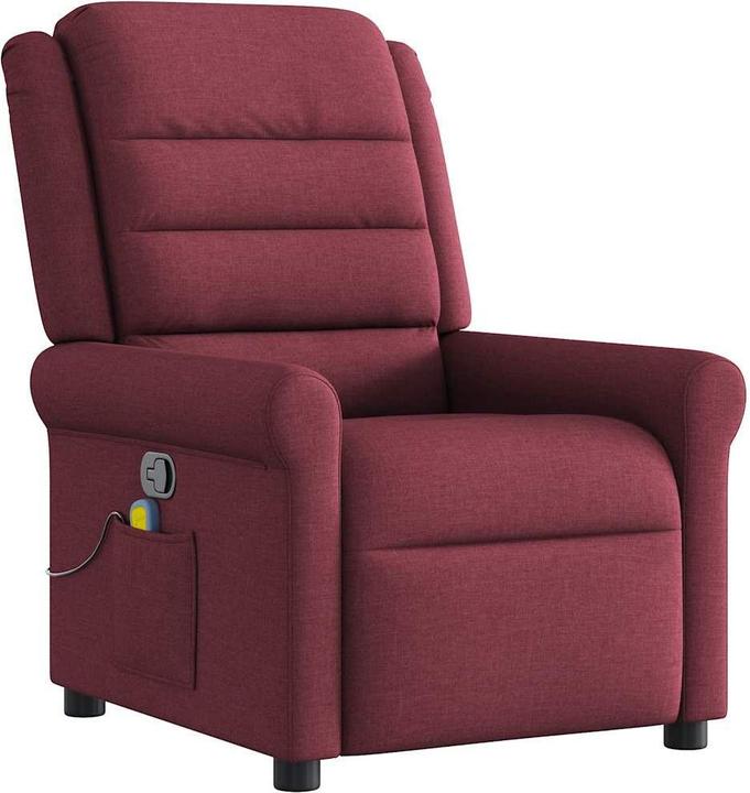 Immagine prodotto VidaXL Poltrona massaggiante Tessuto rosso vino Poltrona massaggiante TV
