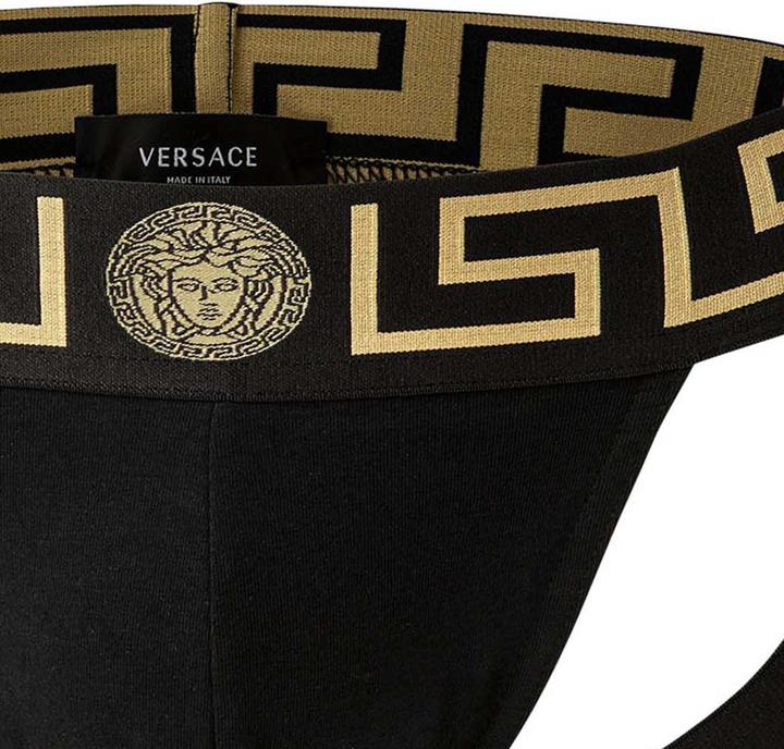 Image du produit Versace Underpants Jock Strap Jersey Topeka Bi-Stretch Cotton Organic New Logo (L, Une unité par pack)