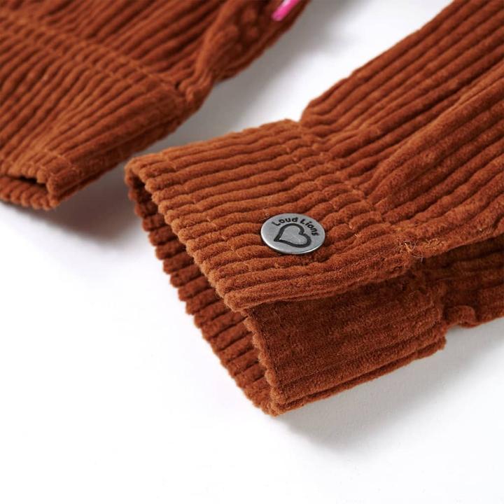 Actual product image VidaXL Children's jacket corduroy cognac 92,Outer material: corduroy (100 (92)
