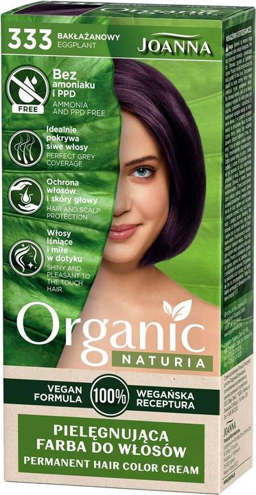 Joanna Naturia Organic caring hair dye without ammonia and PPD 333 Eggplant