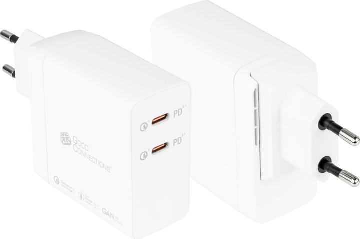Produktbild Good Connections GC USB-Schnellladegerät 140W GaN-Technologie, 2x USB-C, PD 3.1, QC 5.0, PPS weiss (140 W)