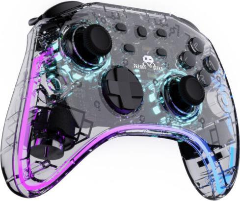 Image du produit Freaks and Geeks Manette Sans Fil pour Nintendo Switch - Transparente à LED - Câble 1M (Switch)