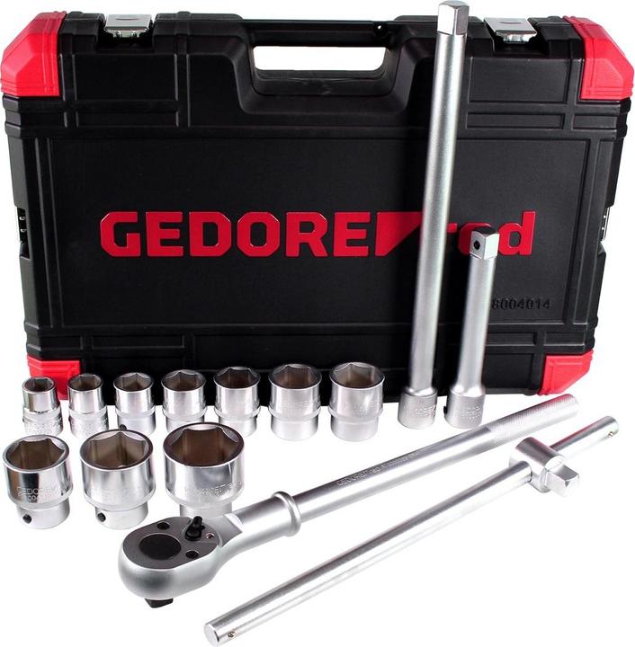 Actual product image Gedore Red red Socket set, 14 pieces, With reversible ratchet, Ratchet, Socket spanner, 3/4" (37 mm, 50 mm, 36 mm, 43 mm, 42 mm, 23 mm, 48 mm, 34 mm, 28 mm, 44 mm, 38 mm, 32 mm, 31 mm, 24 mm, 39 mm, 49 mm, 22 mm, 33 mm, 26 mm, 35 mm, 46 mm, 40 mm, 27 mm, 29 mm, 45 mm, 25 mm, 30 mm, 41 mm, 47 mm)