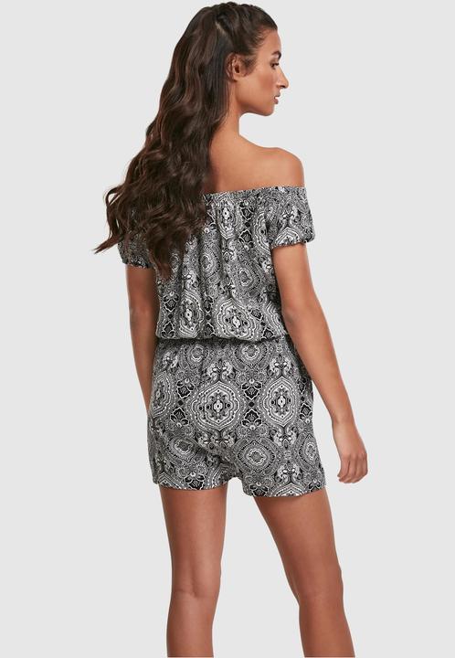 Actual product image Urban Classics Ladies AOP Off Shoulder Short Jumpsuit (4XL)