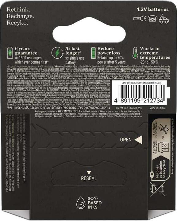 Produktbild GP Batteries ReCyko Pro AA (HR6) (4 Stk., AA, 2000 mAh)