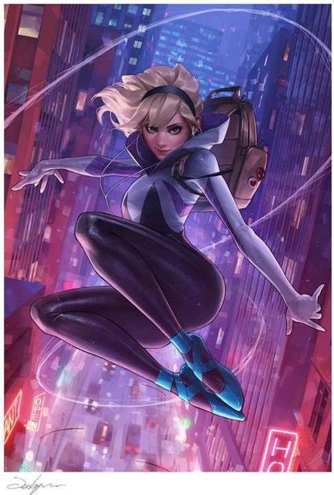 Actual product image Sideshow Marvel Comics art print "Spider-Gwen Unmasked Variant" 46 x 56 cm - unframed