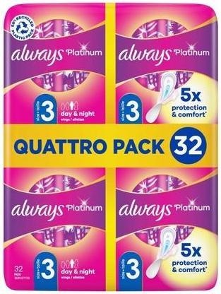 Actual product image Always Platinum Day & Night Sanitary Pads Mt 3