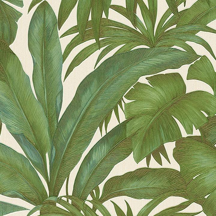 Actual product image Versace Giungla Palm Leaf Textured Wallpaper (70 x 1000 cm)