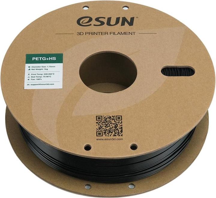 Productafbeelding eSUN EPETG+HS 1,75mm SOLID ZWART 1kg (PETG, 1.75 mm, 1000 g, Zwart)
