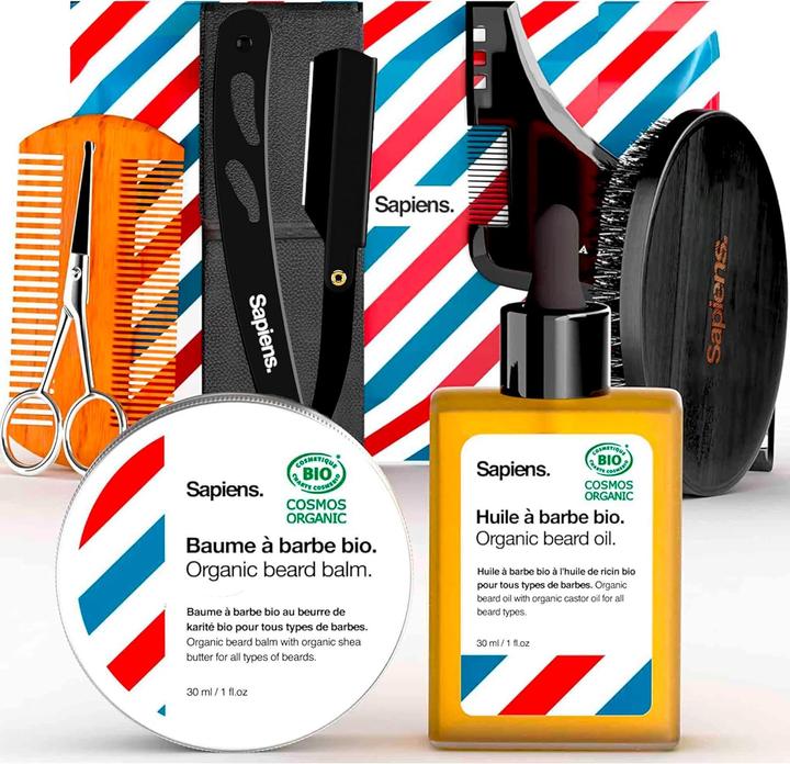 Sapiens 8-teiliges Bartpflege- und Rasur Set