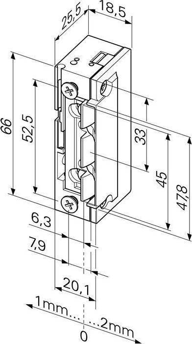 Actual product image Assa Abloy Electric strike 118.13 ProFix 2 22-42 V AC/DC Standard DIN left / right with FaFix