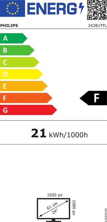Energy Label Philips 242B1TFL/00 (1920 x 1080 pixels, 23.80")