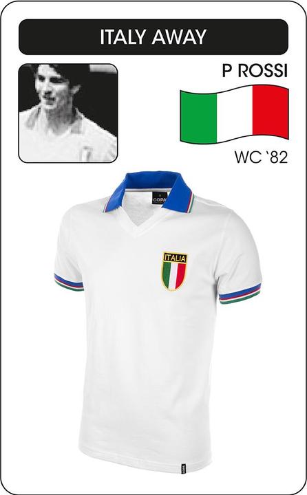 Immagine prodotto Copa Football Maglia retrò dell'Italia in trasferta ai Mondiali di calcio del 1982 (M)