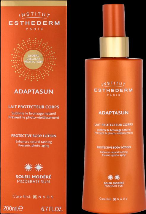 Actual product image Institut Esthederm Lait pour le Corps Soleil Modéré (Sun cream face, Up to SPF 10, 200 ml)