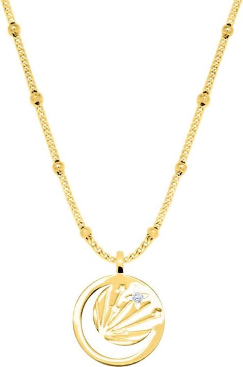 Candy Halskette Mond & Sterne, 925 Sterling Silber, vergoldet (18k vergoldet, 925 Sterling Silber, 42 - 45 cm)