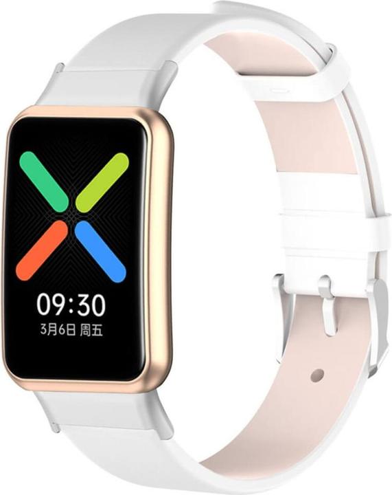 Actual product image Cover-Discount OPPO Watch Free - leather strap white (Faux leather)