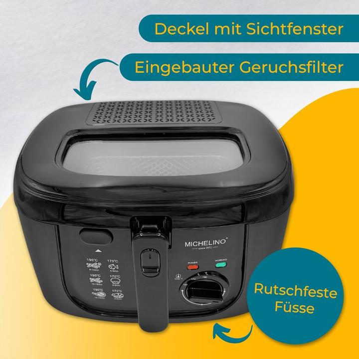 Image du produit Michelino Friteuse Appareil à frire Panier à friture Appareil à cuire les graisses