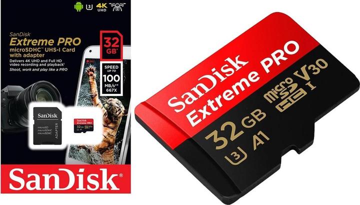 Image du produit SanDisk Extreme PRO UHS-I V30 (32 Go, microSDHC, U3, UHS-I)