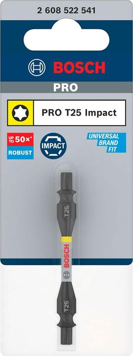 Actual product image Bosch Professional Zubehör PRO Impact screwdriver bit with double blades and pick and click inserts, T25, 65 mm (T25)