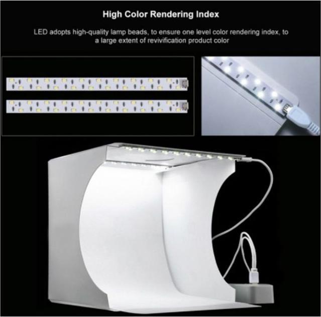 Produktbild Puluz Fotostudio Box 20cm mit integrierter LED Beleuchtung (Weiteres Zubehör)