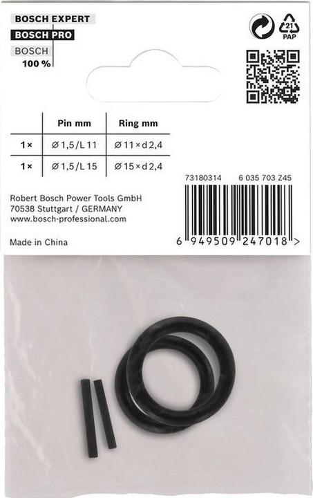 Actual product image Bosch Professional Zubehör Set with retaining ring and pin for PRO Impact socket 1/4", 4 pcs. (32 mm, 19 mm, 24 mm, 22 mm, 23 mm, 21 mm, 27 mm, 17 mm, 30 mm)