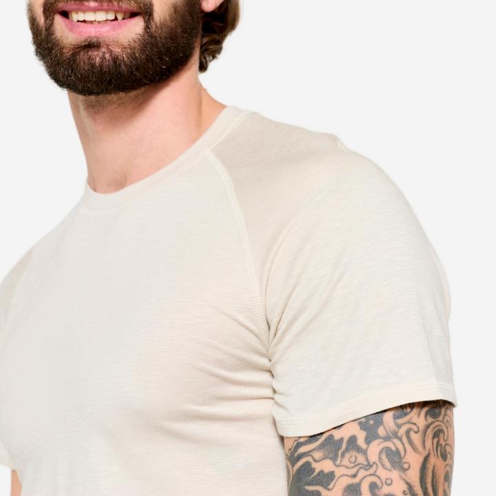 Actual product image Kimjaly Yoga T-Shirt Herren weich - leinenbeige (S)