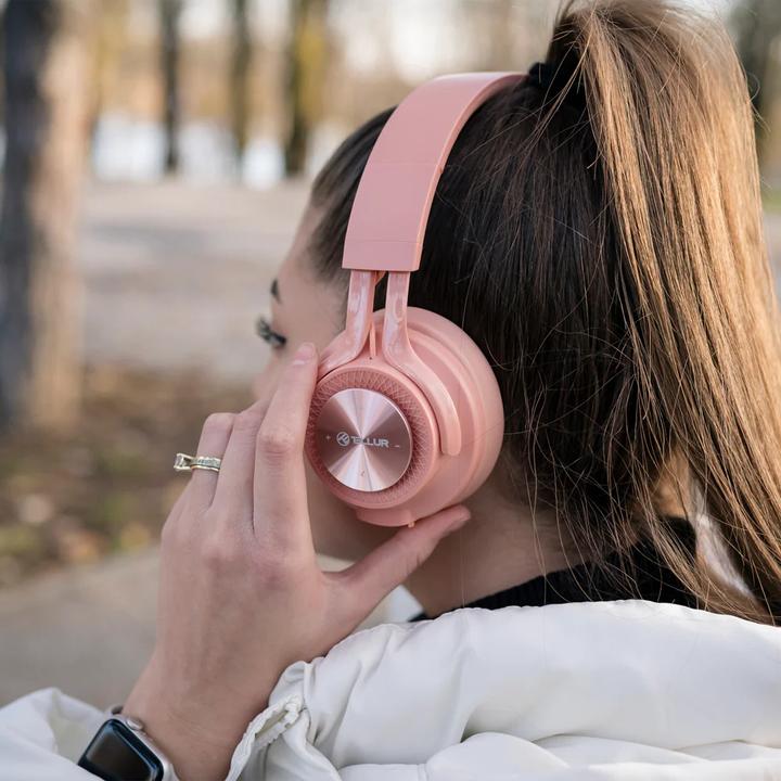 Actual product image Tellur Feel Bluetooth Over-Ear Headphones Pink (ANC, 15 h, Wireless)