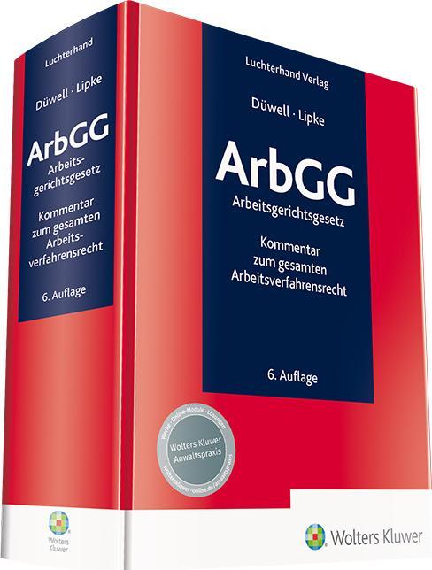 Produktbild ArbGG - Arbeitsgerichtsgesetz - Kommentar (Deutsch, Franz Josef Düwell, Gert-Albert Lipke, 2024)