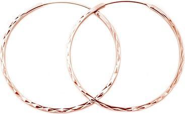 Beneto Fashion gold-plated round earrings made of silver AGUC2439 / SCS-ROSE - Diameter: 5 cm (L)