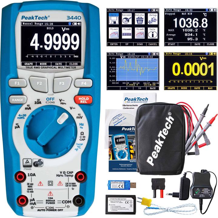 Actual product image Peaktech P 3440 Graphical digital multimeter (CAT III 1000V, CAT IV 600V)