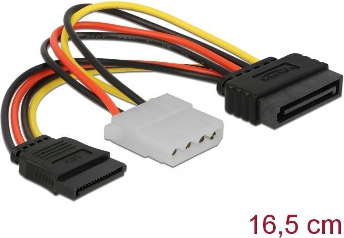 Immagine prodotto Delock Cavo di alimentazione SATA 15 pin maschio > Molex 4 pin femmina + SATA 15 pin femmina