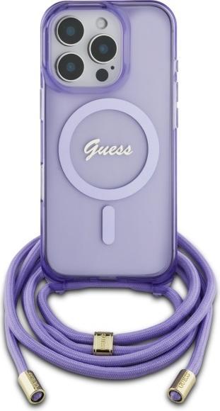 Immagine prodotto Guess GUHMP16XHCTSGNSU iPhone 16 Pro Max 6.9" fioletowy/purple hardcase Crossbody Cord Script MagSa