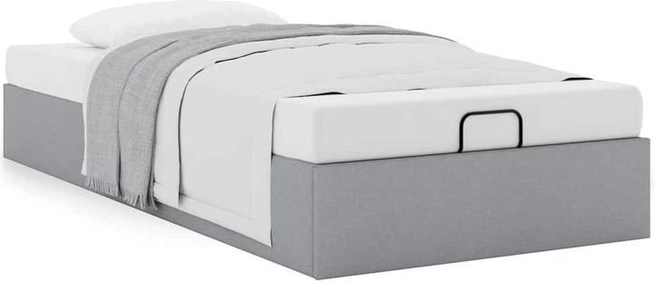 VidaXL Ottoman bed without mattress Light grey 90x200 cm fabric (90 x 200 cm)