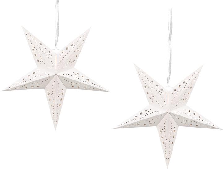 Produktbild Beliani Weihnachtsdeko LED weiss Sternform mit Glitzer 45 cm 2er Set MOTTI